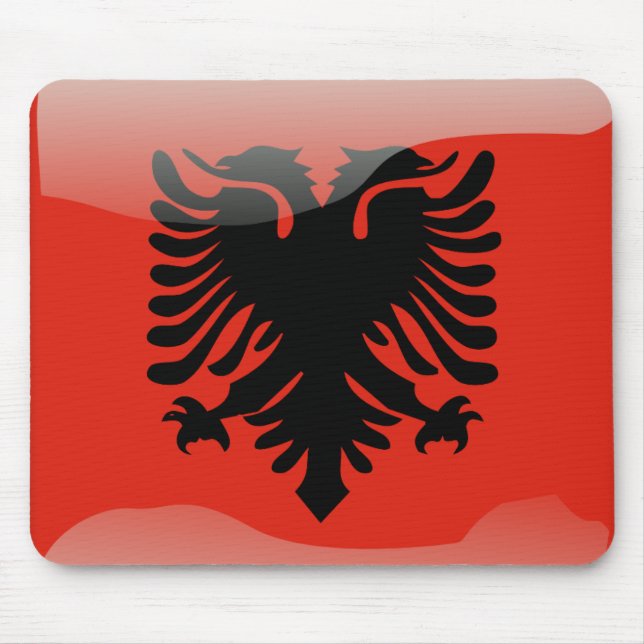Mousepad Bandeira lustrosa albanesa (Frente)