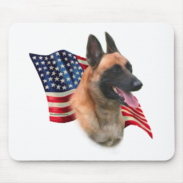 Mousepad Bandeira Malinois belga (Frente)