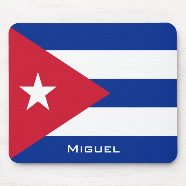 Mousepad Bandeira Nacional de Cuba com seu nome (Frente)