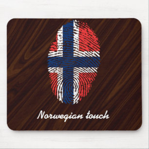 Mousepad Bandeira norueguesa da impressão digital do toque