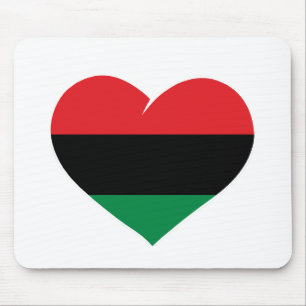 Mousepad bandeira pan-africana coração história negra afro-
