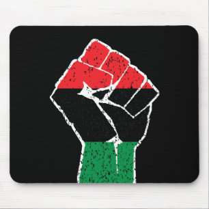 Mousepad bandeira Pan-Africana Punho, história negra afro-a
