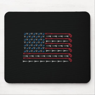 Mousepad Bandeira Patriota Americana de Golfe Taco de Golfe
