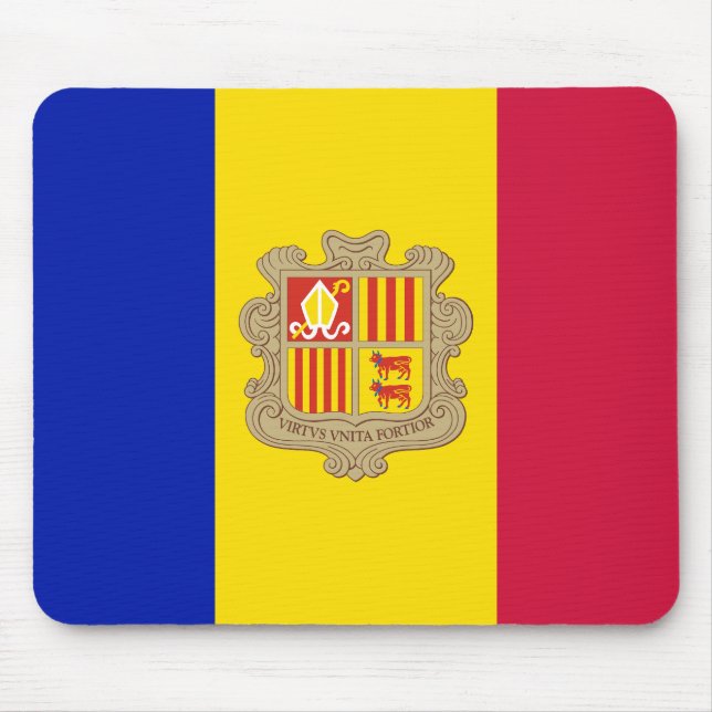 Mousepad Bandeira Patriótica de Andorra (Frente)