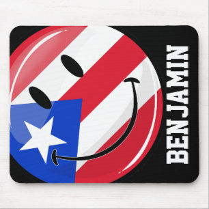 Mousepad Bandeira porto-riquenha sorridente