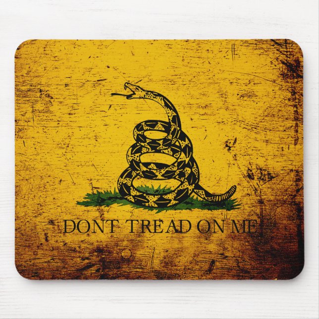 Mousepad Bandeira preta de Gadsden do Grunge (Frente)