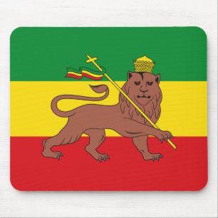 Mousepad Bandeira Rastafária da Etiópia Leão de Judah Postc