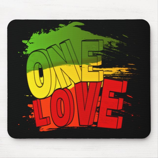 Mousepad Bandeira Reggae, One Love, Rasta (Frente)