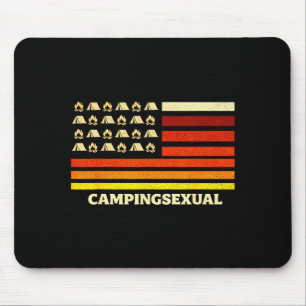 Mousepad Bandeira retro da vida de acampamento feliz barrac
