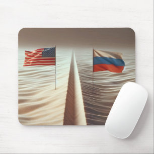 Mousepad Bandeira Russa E Americana Na Areia