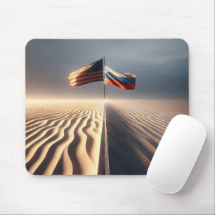 Mousepad Bandeira Russa E Americana Na Areia