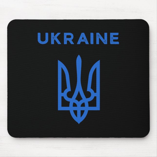 Mousepad Bandeira Tridente de Apoio à Ucrânia Tryzub Ucrani (Frente)