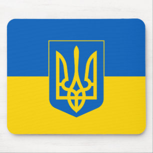 Mousepad Bandeira ucraniana com casaco de armas