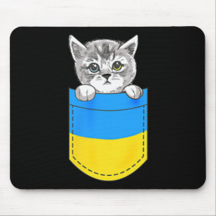 Mousepad Bandeira Ucraniana Gato Fofo No Bolso Presente Da