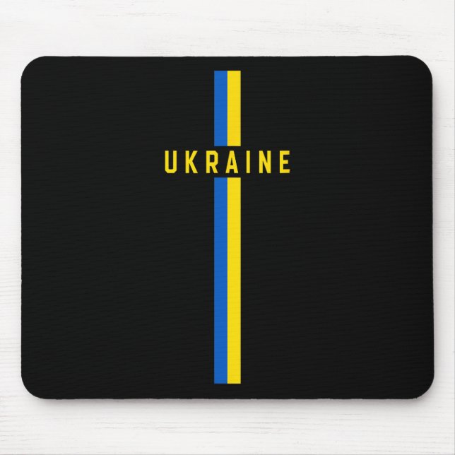 Mousepad Bandeira Vertical da Ucrânia Com Texto “Ucrânia” E (Frente)