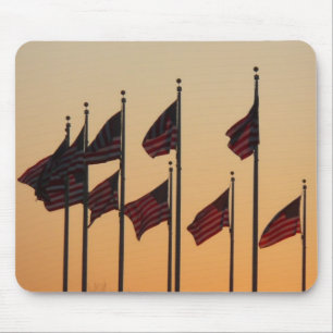 Mousepad Bandeiras ao Pôr do Sol Patriótico Americano EUA