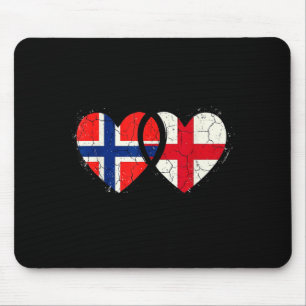 Mousepad Bandeiras da Noruega e da Inglaterra orgulhosos no