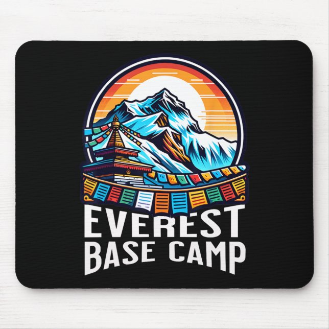 Mousepad Bandeiras de Oração do Acampamento Base do Everest (Frente)