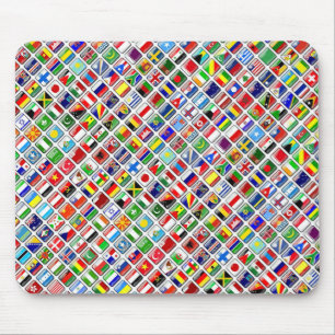 Mousepad Bandeiras do mundo, estilo diagonal