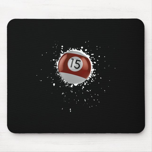Mousepad Bandeja de Tinta de Piscina com 15 bolas e Quinze  (Frente)