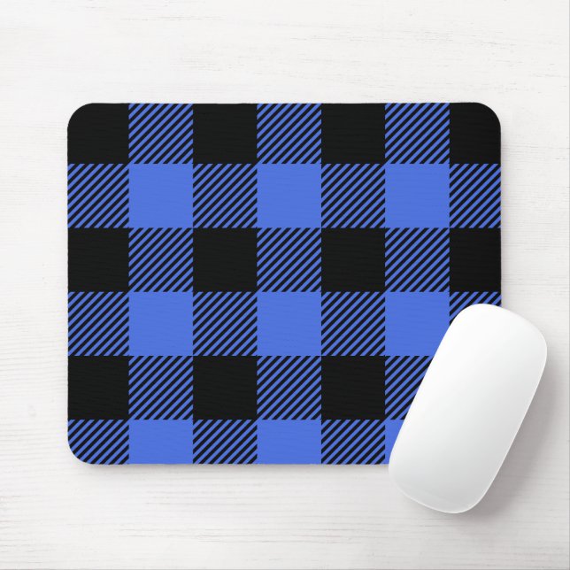 Mousepad Bandeja de Xadrez de Buffalo Blue & Black Lumberja (Com mouse)