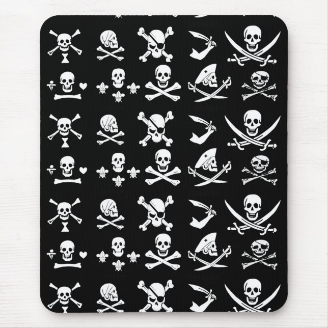 MOUSEPAD BANNERS DE PIRATAS PRETOS CRUZADOS, OSSOS CRUZADOS (Frente)