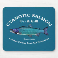 Bar de salmão cianótico e grill