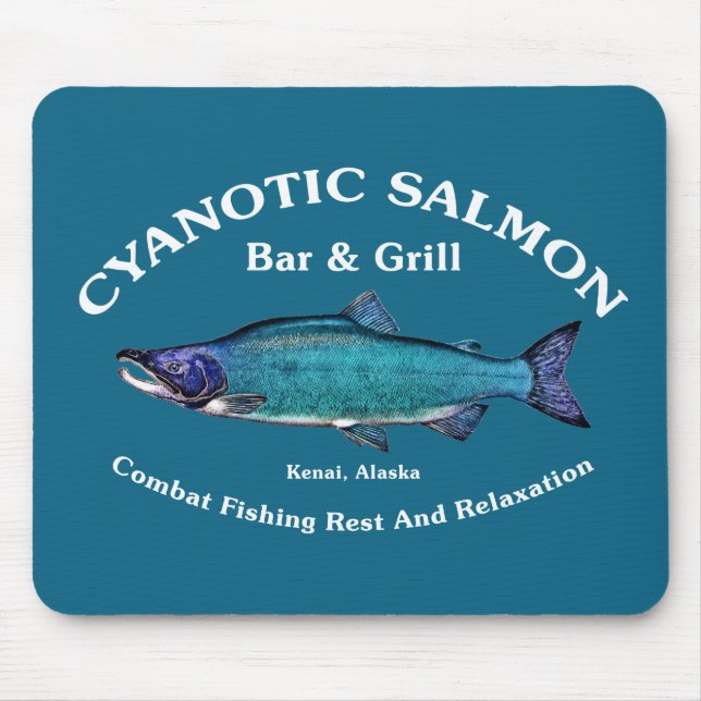 Mousepad Bar de salmão cianótico e grill (Frente)