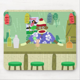 Mousepad Bar de Tiki do macaco da peúga