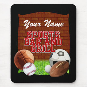 Mousepad Bar e grill engraçado personalizado dos esportes