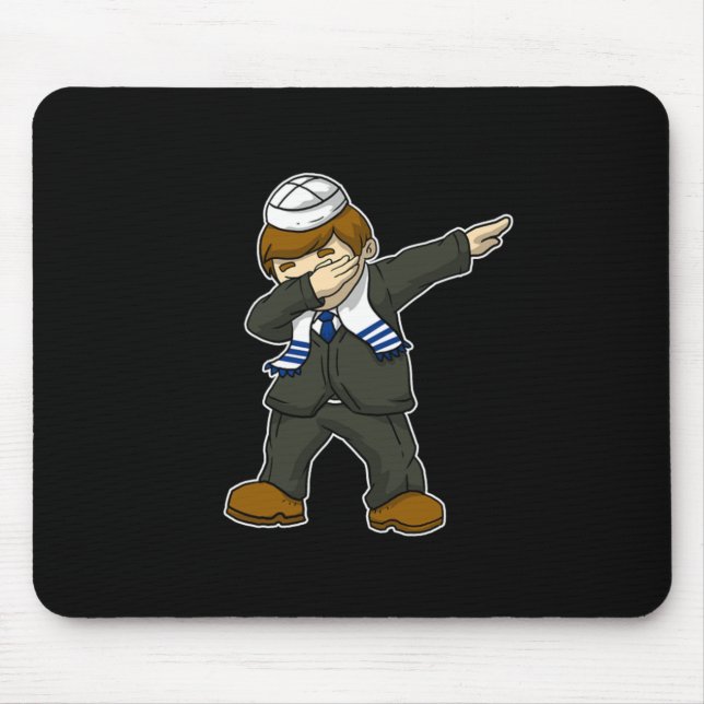 Mousepad Bar Judeu Mitzvah Boy Dabbing Happy Hanukah (Frente)