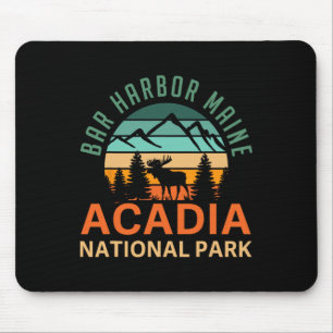 Mousepad Bar Retro Harbor Maine Parque Nacional Acadia Alce