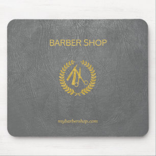 Mousepad Barbeiro de luxo compra cinzas escuras couro parec