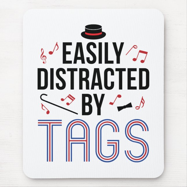 Mousepad Barbershop Quarteto Facilmente Distraído por Etiqu (Frente)
