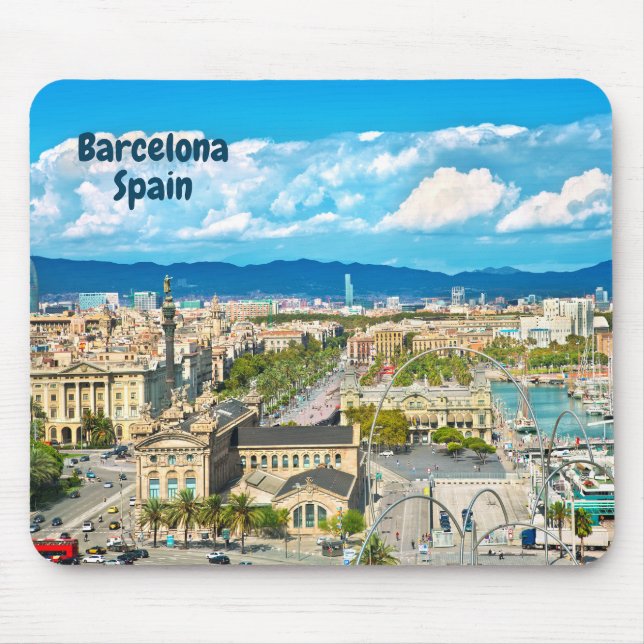 Mousepad Barcelona, Espanha Belo Vista da Cidade (Frente)