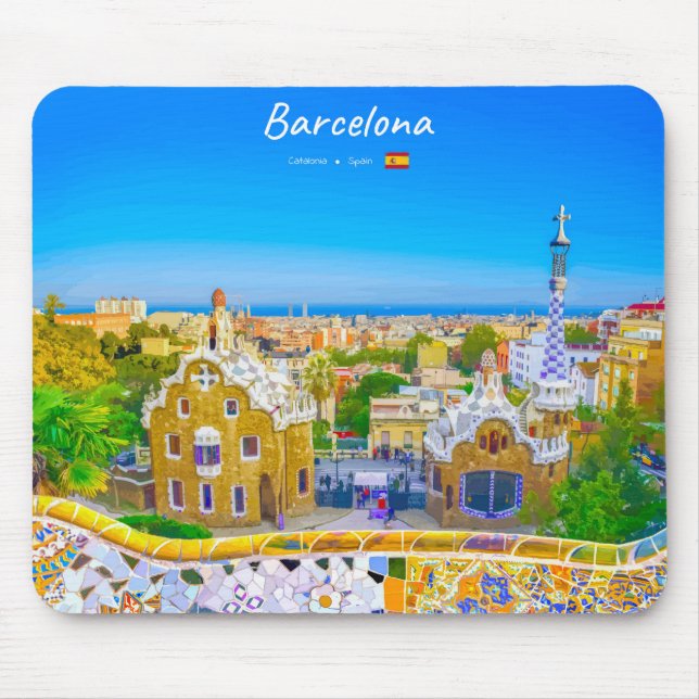 Mousepad Barcelona, Espanha - Parque Güell Mosaico Gaudí (Frente)