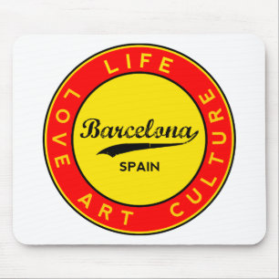 Mousepad Barcelona, Spain, red circle, art