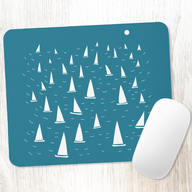 Mousepad Barco à vela náutica (Sailing boat regatta nautical art mousemat)
