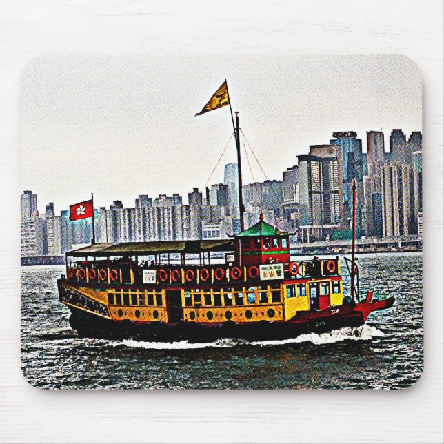 Mousepad Barco chinês Victoria Harbor Hong Kong (Frente)