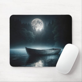 Mousepad Barco De Madeira No Lago Moonlit