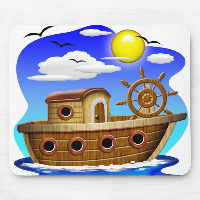 Mousepad Barco de Pesca Cartoon (Frente)