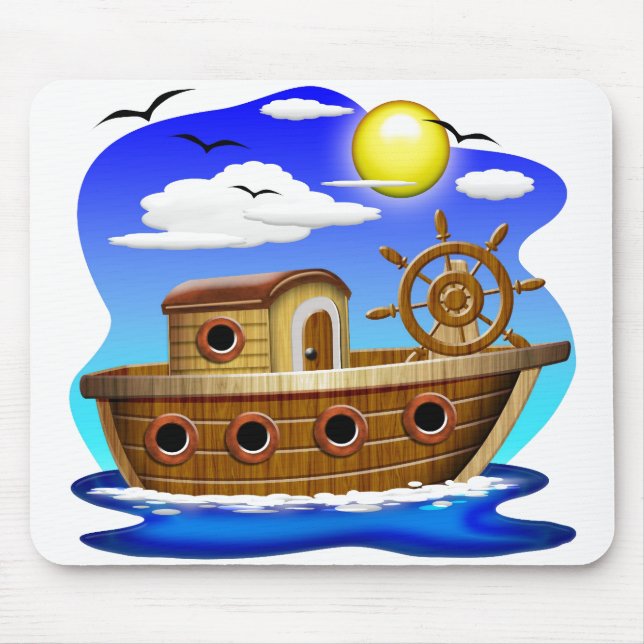 Mousepad Barco de Pesca Cartoon  (Frente)