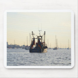 Mousepad Barco de Pesca Paz e Abundância ao Amanhecer