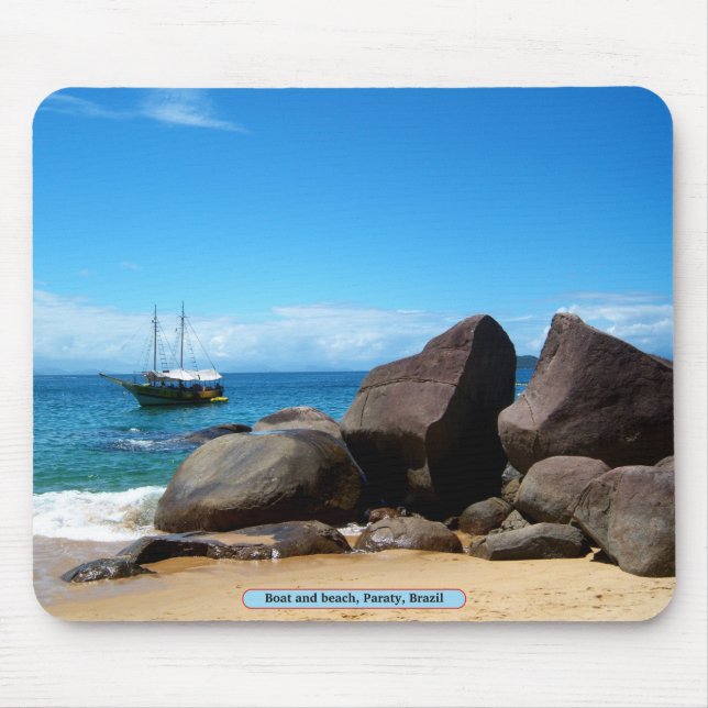 Mousepad Barco e praia, Paraty, Brasil (Frente)