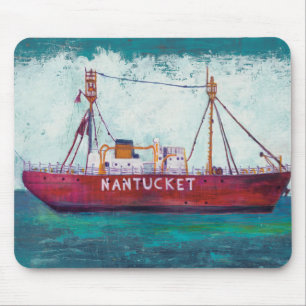 Mousepad Barco-farol litoral da arte Nantucket