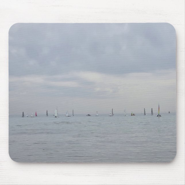 Mousepad Barcos de corrida de iate em linha (Frente)