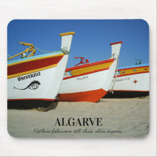 Mousepad Barcos de Pesca na Foto de Praia de Algarve
