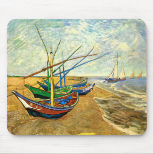 Mousepad Barcos de pesca Van Gogh na praia em Saintes Marie