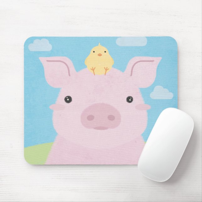 Mousepad Barn Buddies - Piglet e Pintinho (Com mouse)