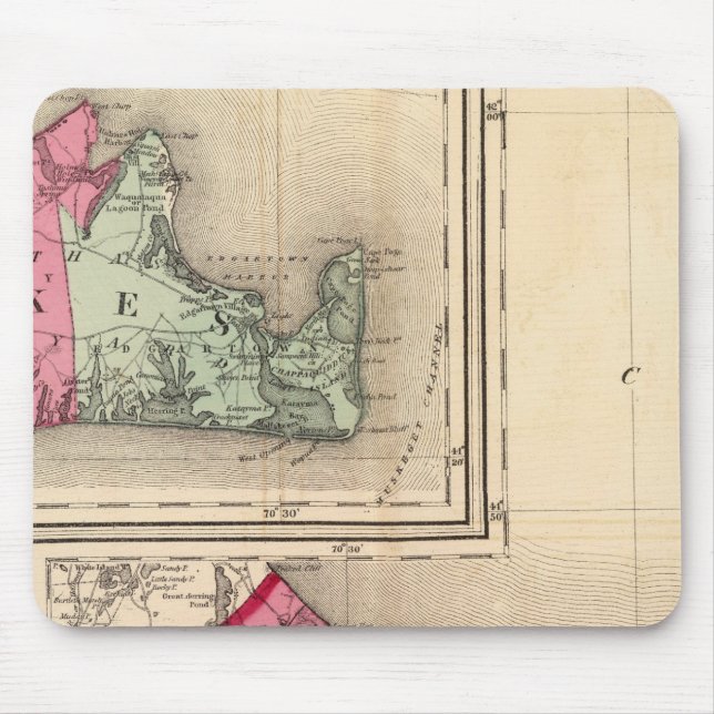 Mousepad Barnstable, Dukes, condados de Nantucket (Frente)